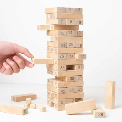 Jenga en bois massif – 54 blocs