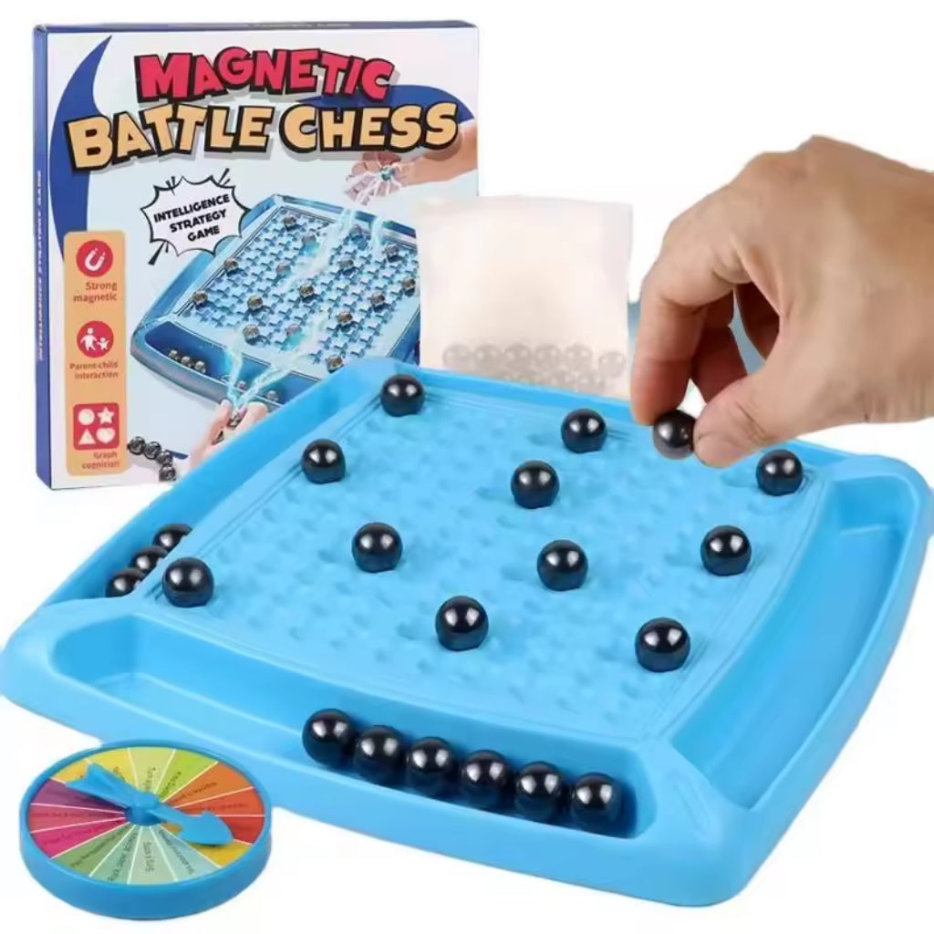 Enfant jouant aux échecs magnétiques – jeu de stratégie éducatif