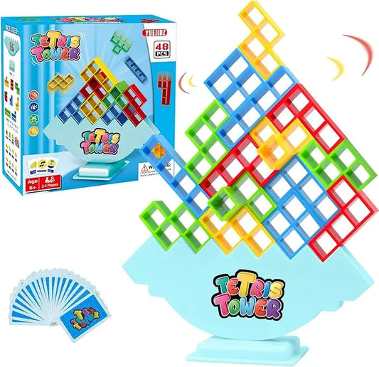 Tetris Tower jeu d’équilibre construction 48 blocs enfant